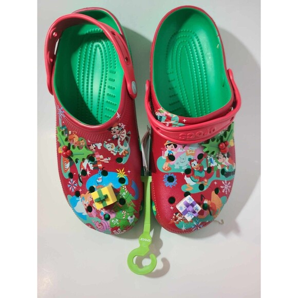 Disney Parks 2023 Christmas Holiday Gifts Presents Mickey Clogs Crocs Sz M9/W11 - Picture 4 of 6